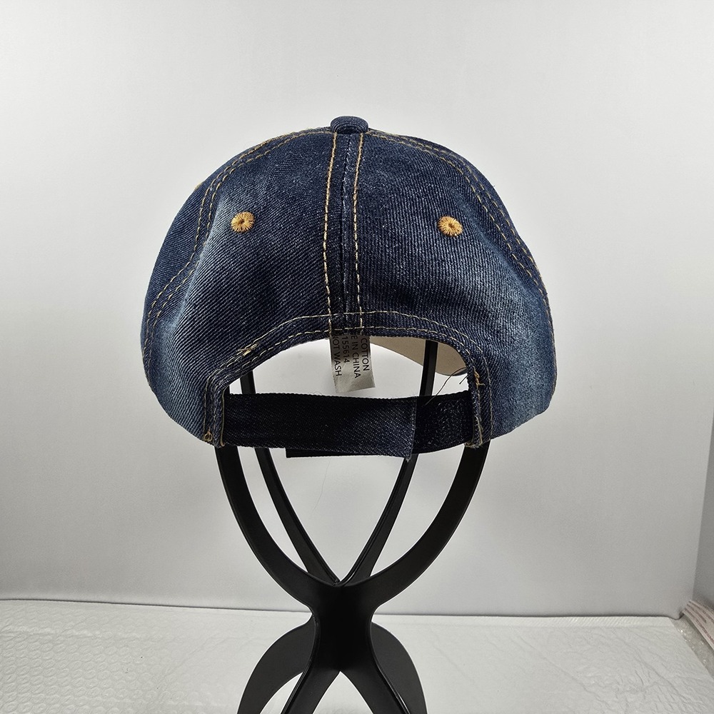 Y2K Style Denim Jeweled Butterfly Cap Adjustable - Picture 3 of 8